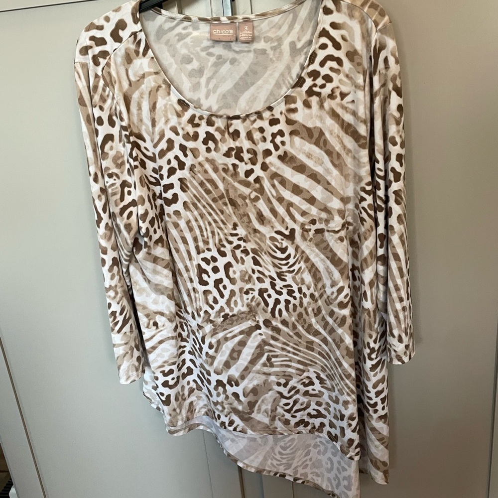 Chico's Animal Print Women's Top - Brown
